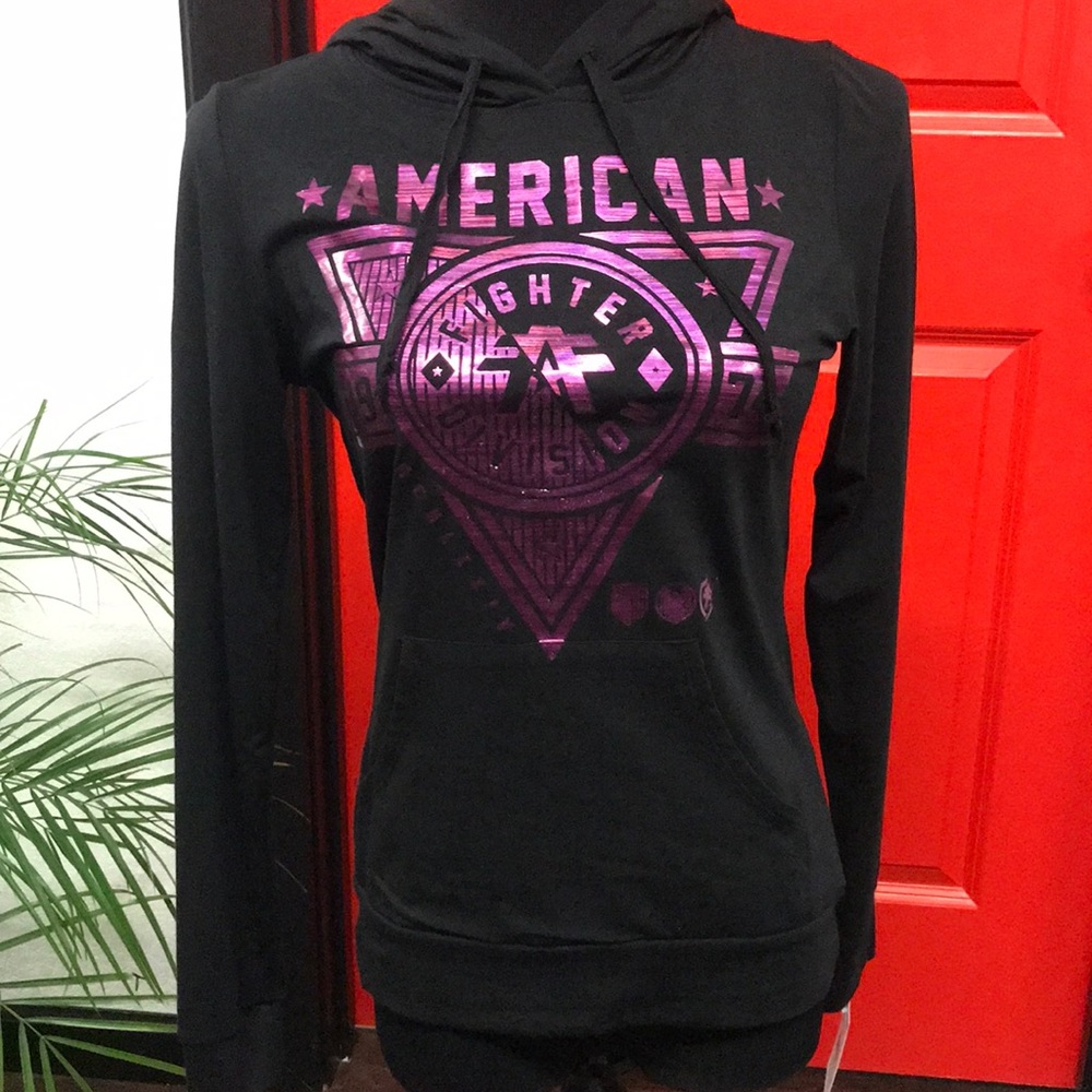American fighter black long sleeve